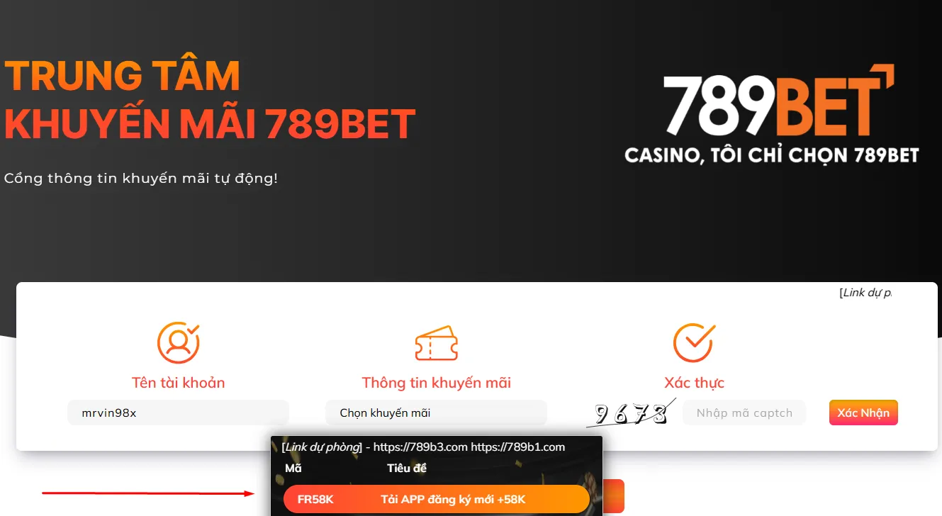 Cách nhận thưởng khuyến mãi FR58K chi tiết